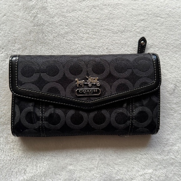 Coach Madison Signature Checkbook Flap Wallet - Picture 1 of 10
